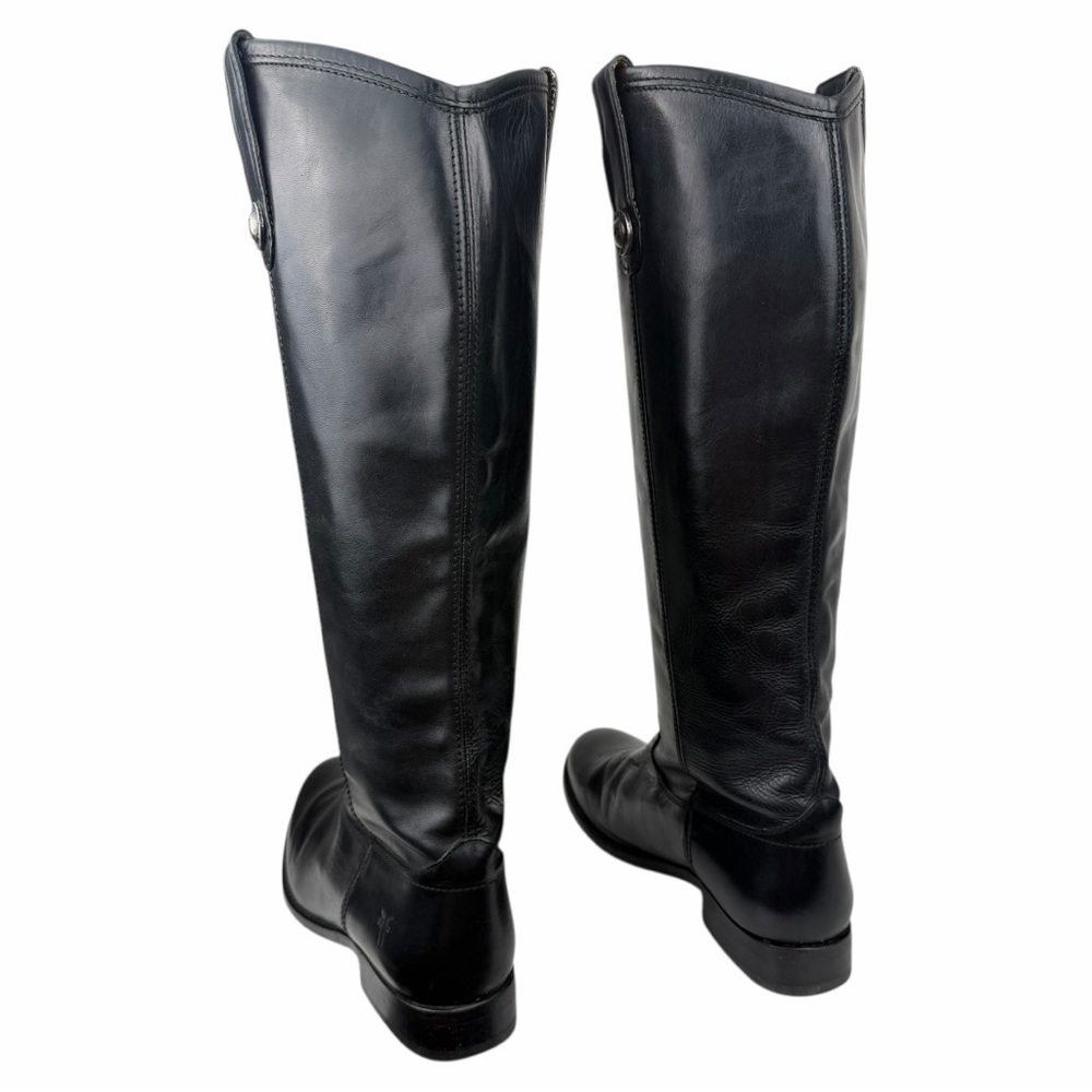 Frye Women's Leather Melissa Lug Button Knee-High Boots In Black Size 6.5B - Picture 6 of 10